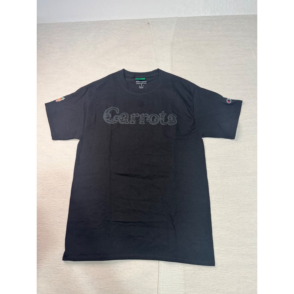 Champion x Carrots by Anwar Carrots Mens T-Shirt Black Puff Print Logo Medium